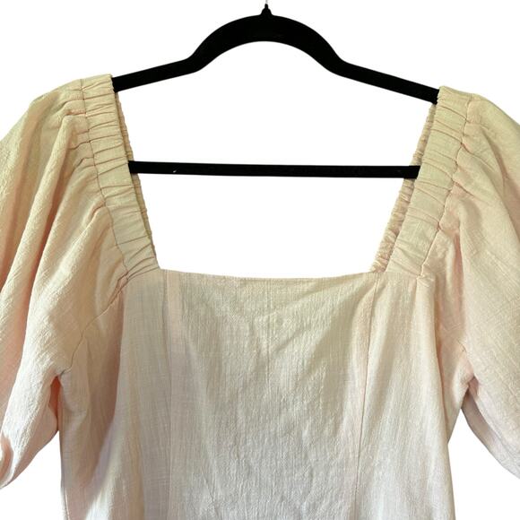 SNDYS Everyday & REVOLVE Tuscany Baby Pink Cotton Dress M Puffy Sleeves NWT - Picture 6 of 14